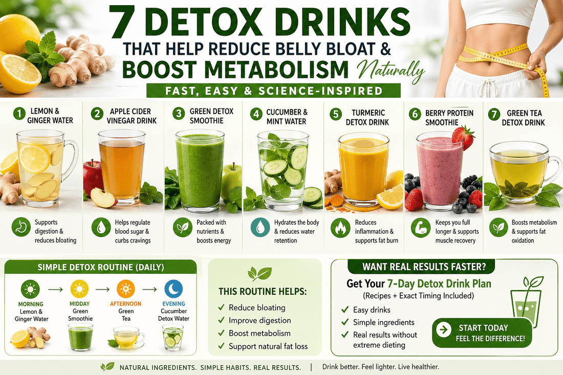 7 Detox Drinks That Help Reduce Belly Bloat & Boost Metabolism Naturally - My Store